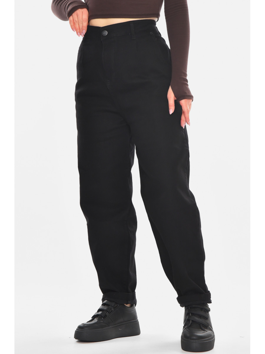 Джинсы женские однотонные черного цвета 001195 210605C