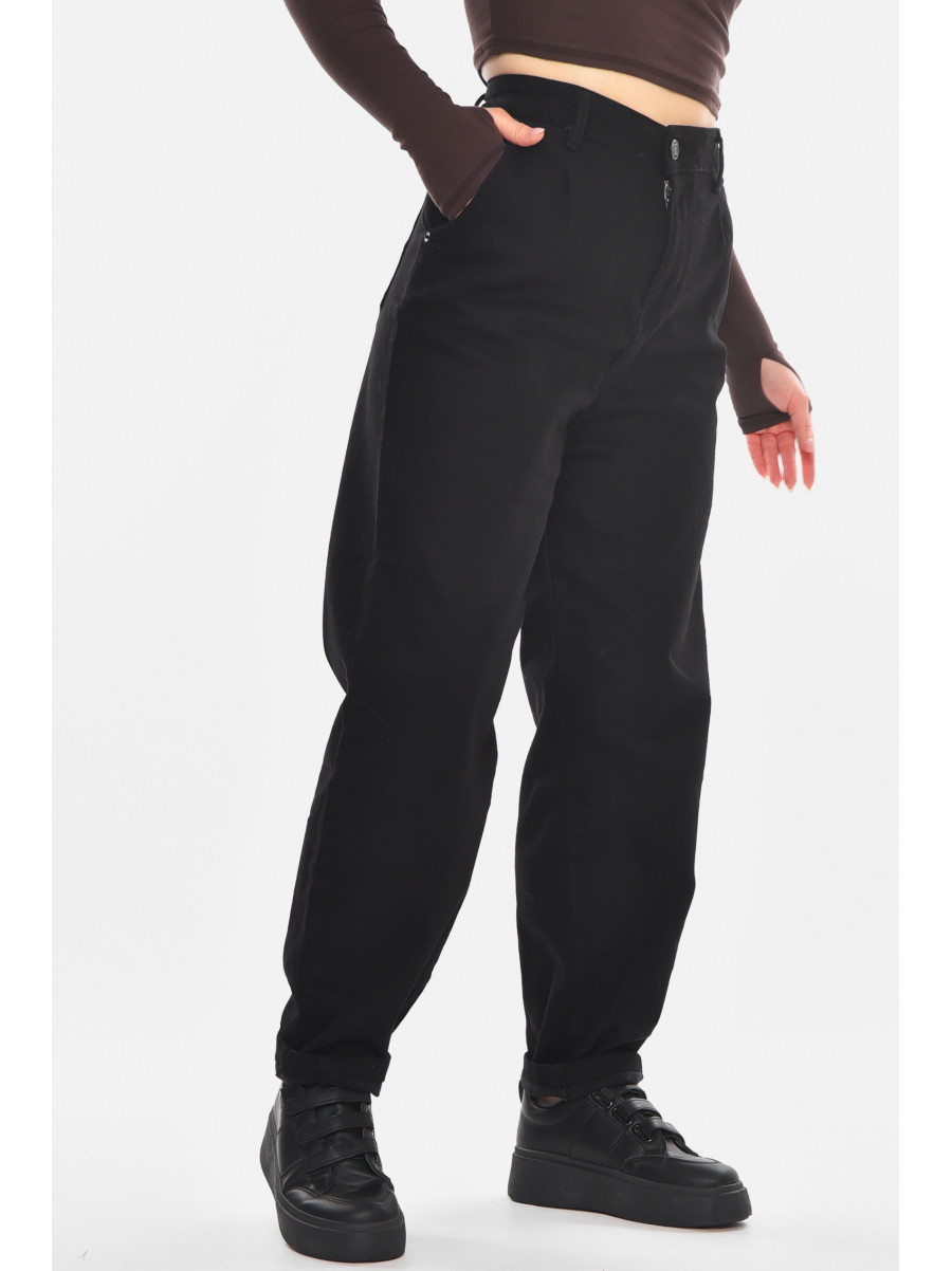 Джинсы женские однотонные черного цвета 001195 210605C