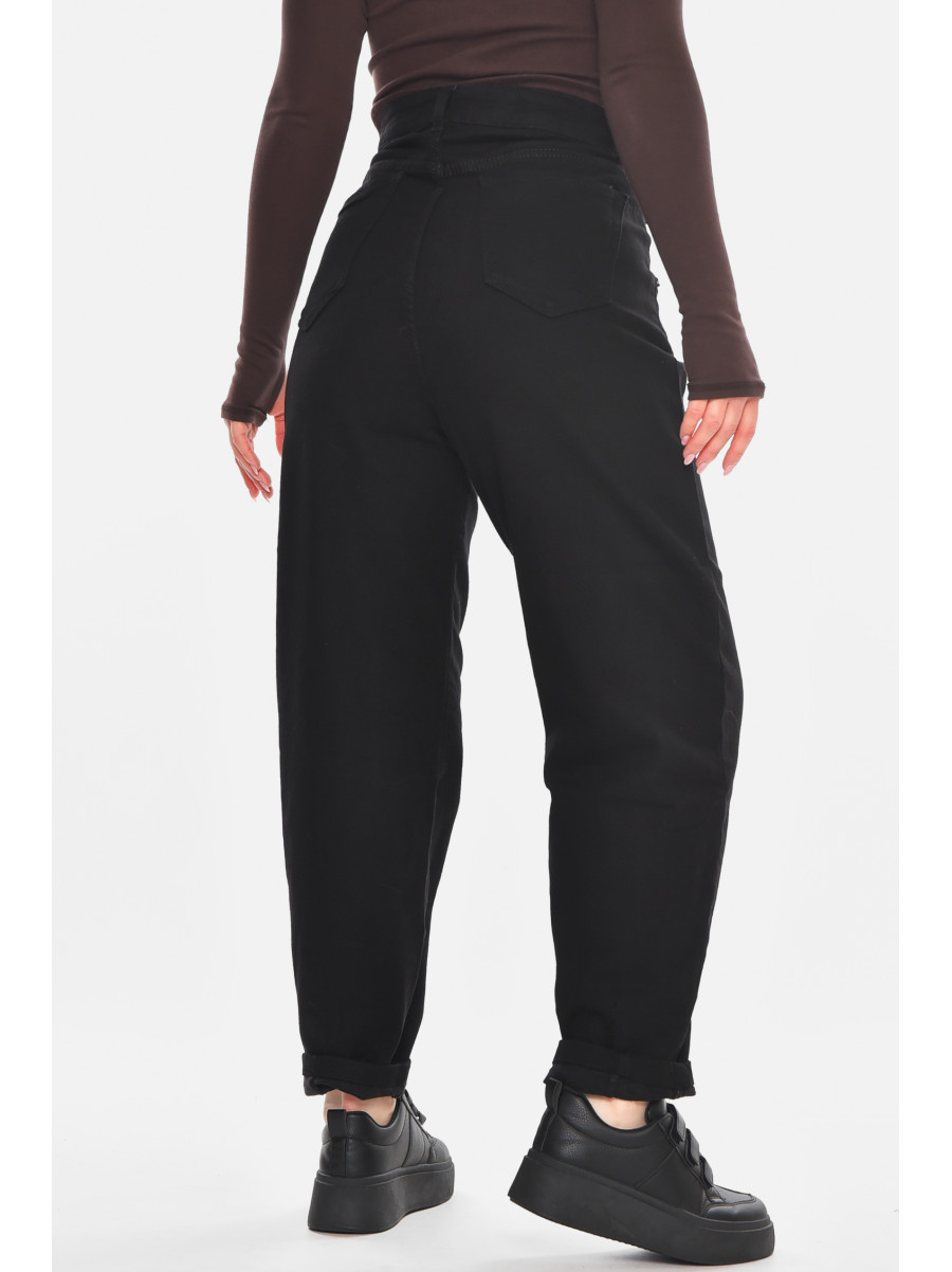 Джинсы женские однотонные черного цвета 001195 210605C