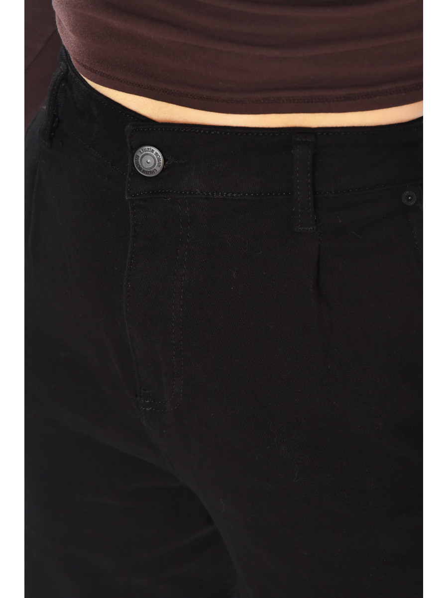 Джинсы женские однотонные черного цвета 001195 210605C