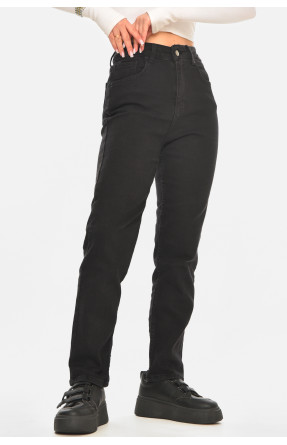 Джинси жіночі однотонні чорного кольору 00761 210606C