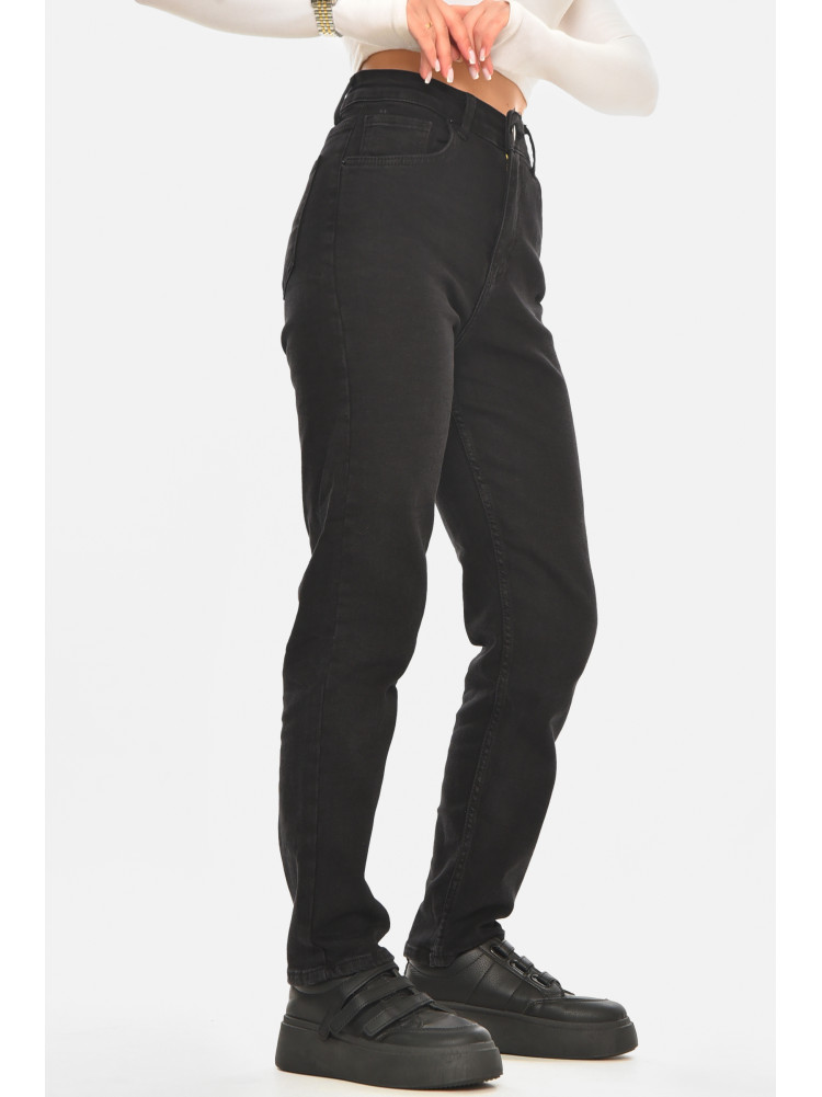 Джинсы женские однотонные черного цвета 00761 210606C