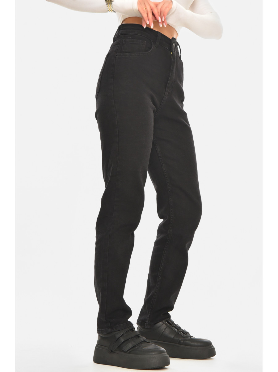 Джинсы женские однотонные черного цвета 00761 210606C