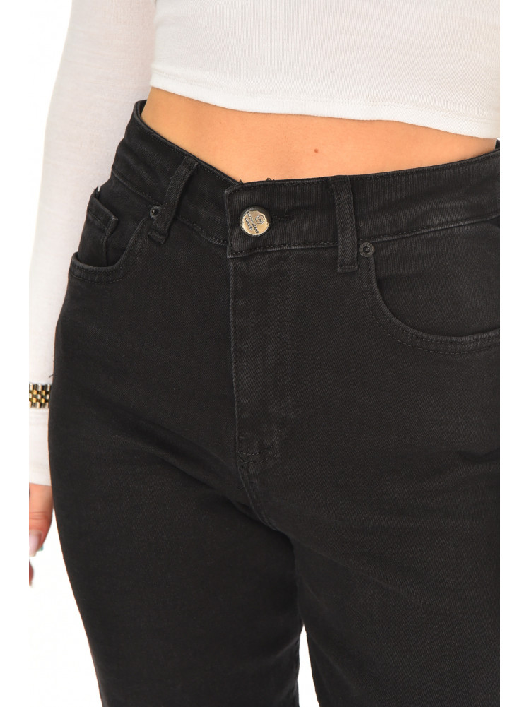 Джинсы женские однотонные черного цвета 00761 210606C
