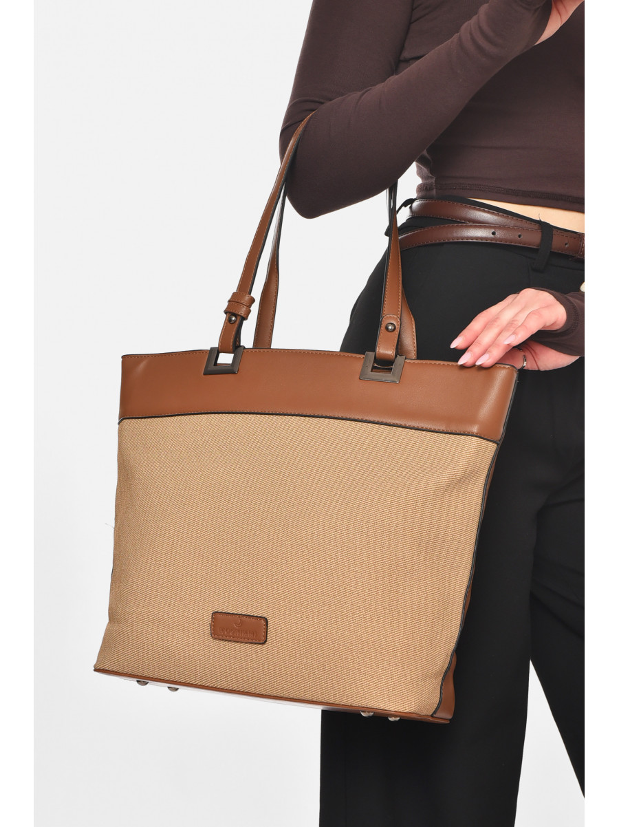 Сумка женская из экокожи светло-коричневого цвета МН-39997 210608C