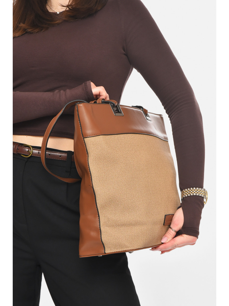 Сумка женская из экокожи светло-коричневого цвета МН-39997 210608C