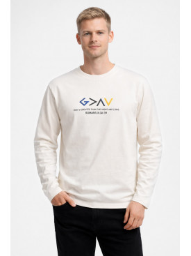 Світшот чоловічий білого кольору з принтом 7717 210609C