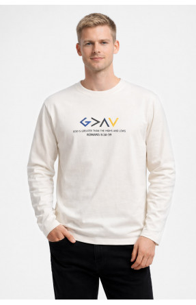 Свитшот мужской белого цвета с принтом 7717 210609C