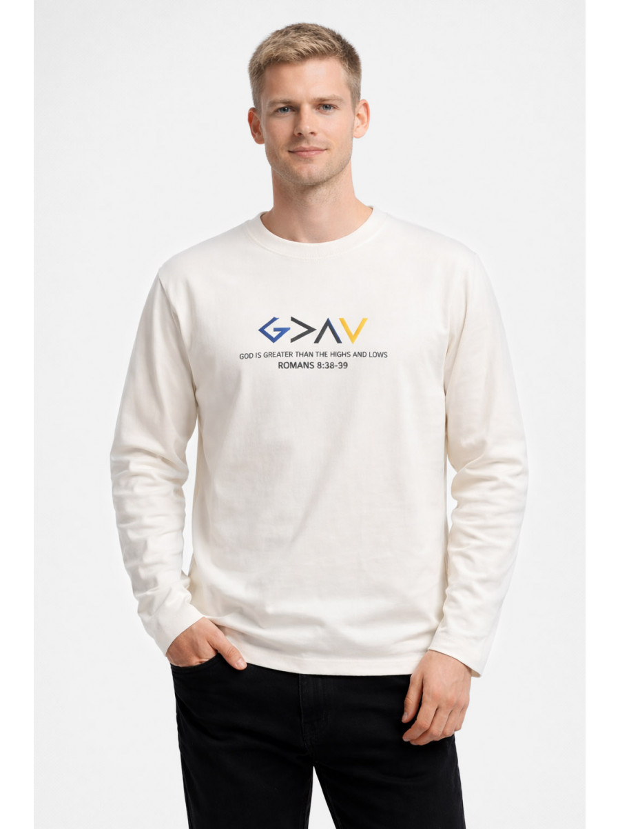 Свитшот мужской белого цвета с принтом 7717 210609C