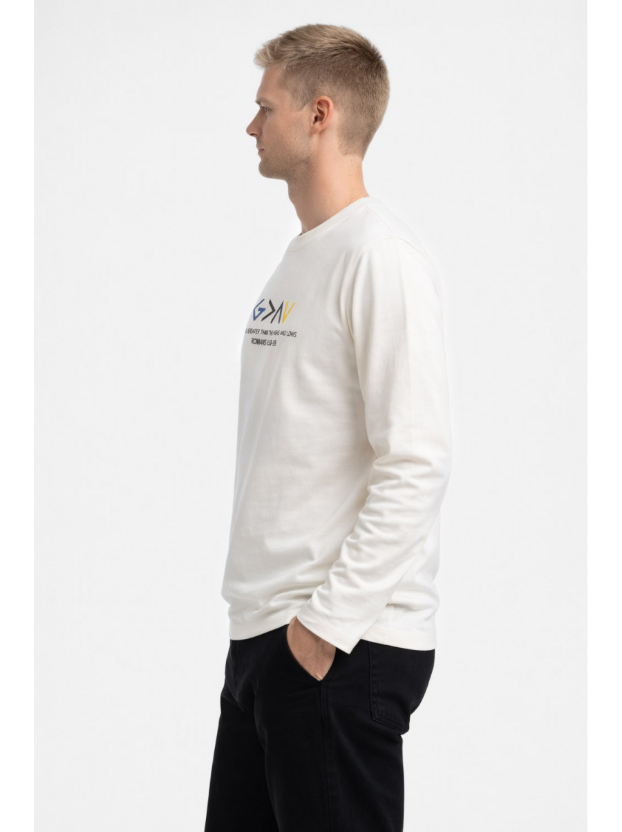 Свитшот мужской белого цвета с принтом 7717 210609C