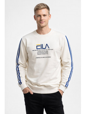 Свитшот мужской белого цвета с принтом 7719 210610C