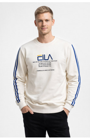 Свитшот мужской белого цвета с принтом 7719 210610C