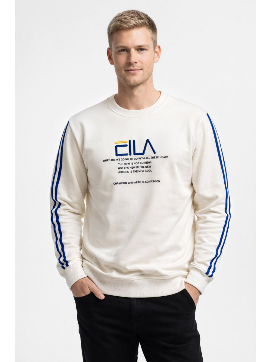 Свитшот мужской белого цвета с принтом 7719 210610C