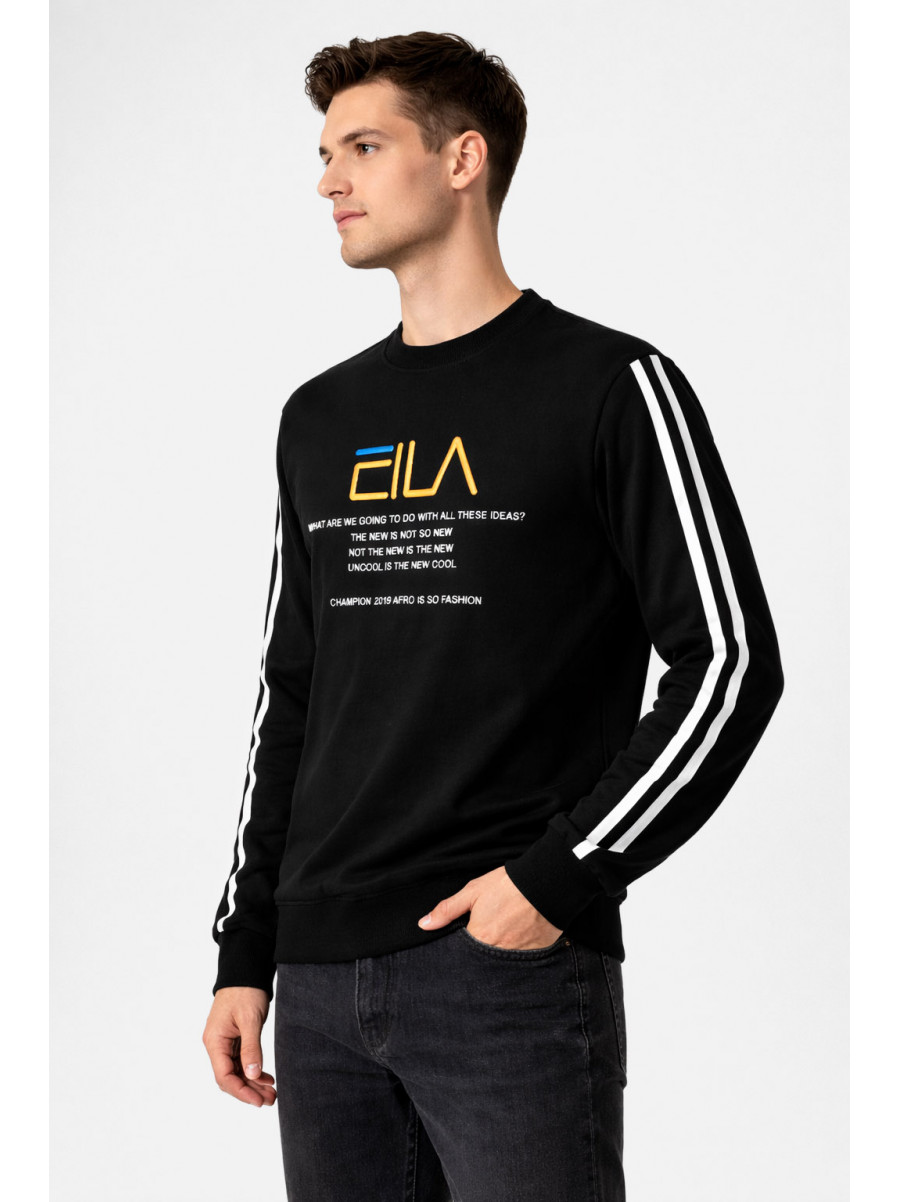 Свитшот мужской черного цвета с принтом 7719 210611C