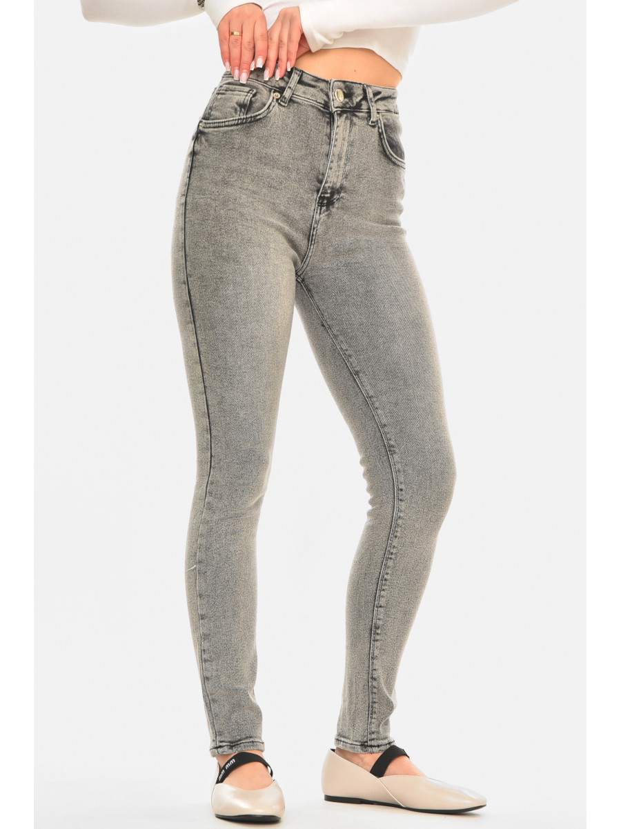 Джинси жіночі однотонні сірого кольору 00624/2 210613C