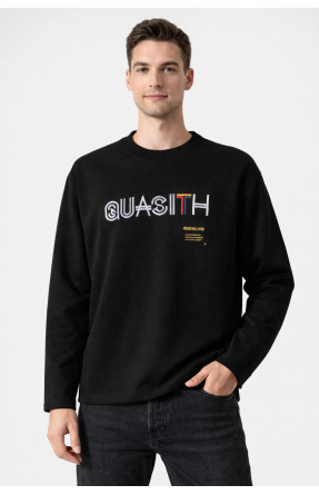 Свитшот мужской черного цвета с принтом 7716 210615C