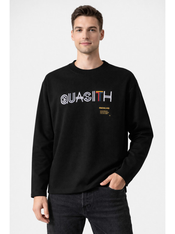 Свитшот мужской черного цвета с принтом 7716 210615C