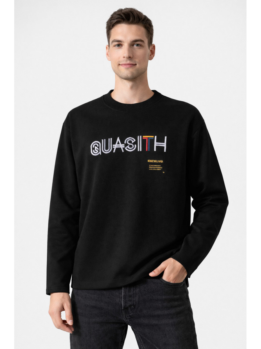 Свитшот мужской черного цвета с принтом 7716 210615C