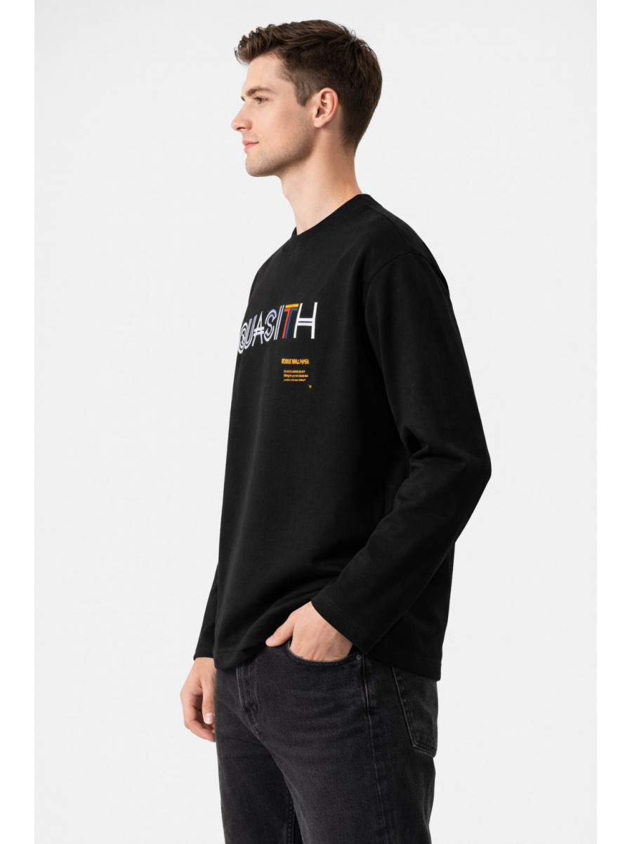 Свитшот мужской черного цвета с принтом 7716 210615C