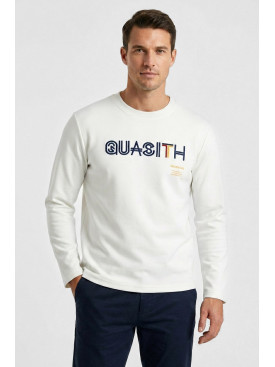 Свитшот мужской белого цвета с принтом 7716 210617C Свитшот мужской белого цвета с принтом 7716 210617C