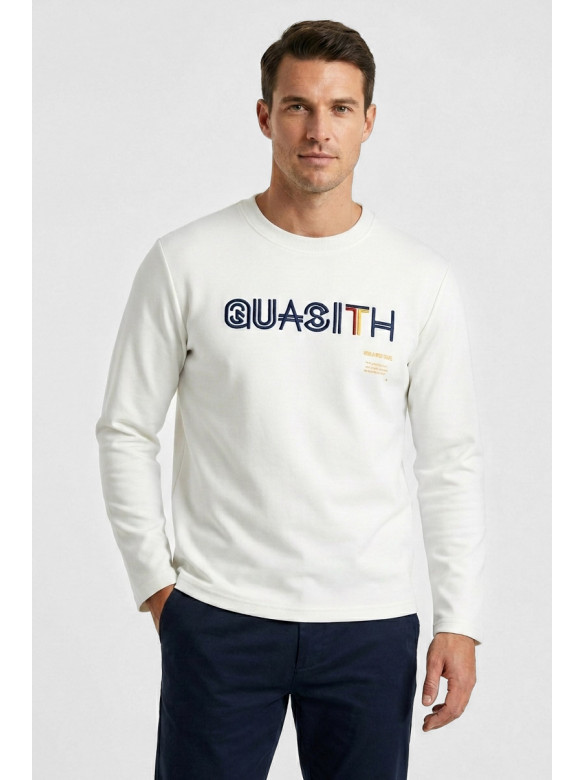 Свитшот мужской белого цвета с принтом 7716 210617C