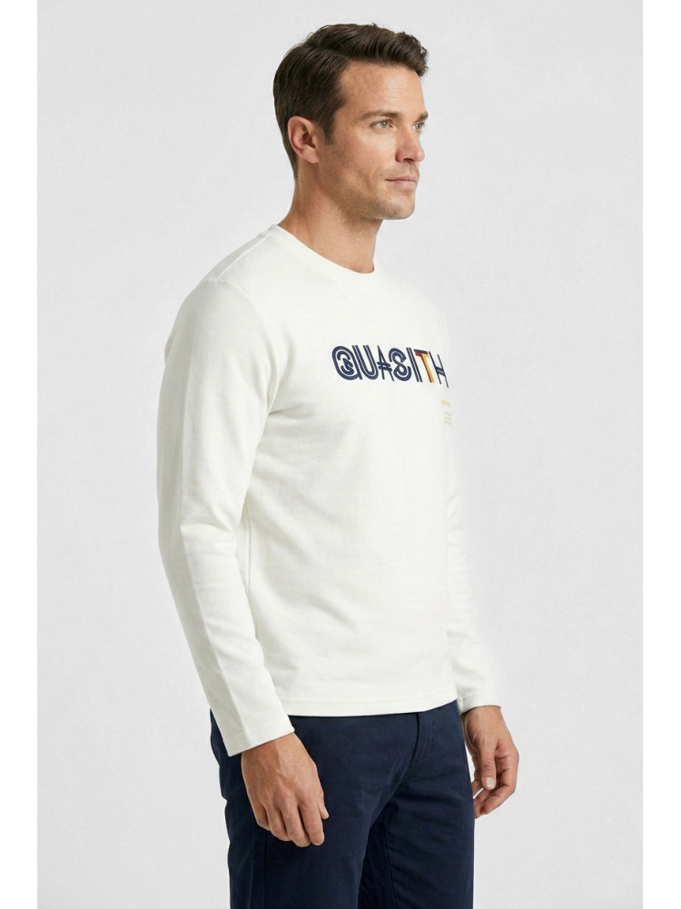 Свитшот мужской белого цвета с принтом 7716 210617C