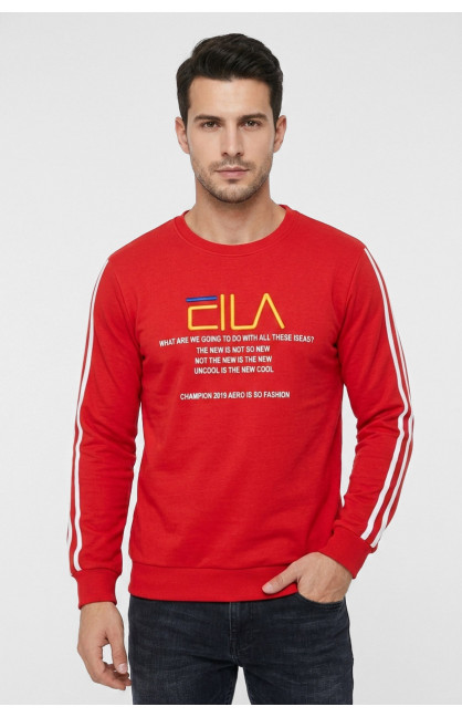 Свитшот мужской красного цвета с принтом 7719 210618C