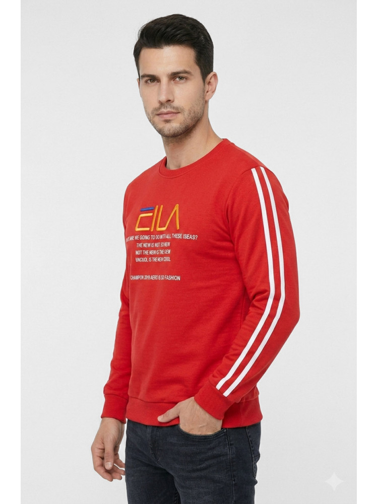 Свитшот мужской красного цвета с принтом 7719 210618C