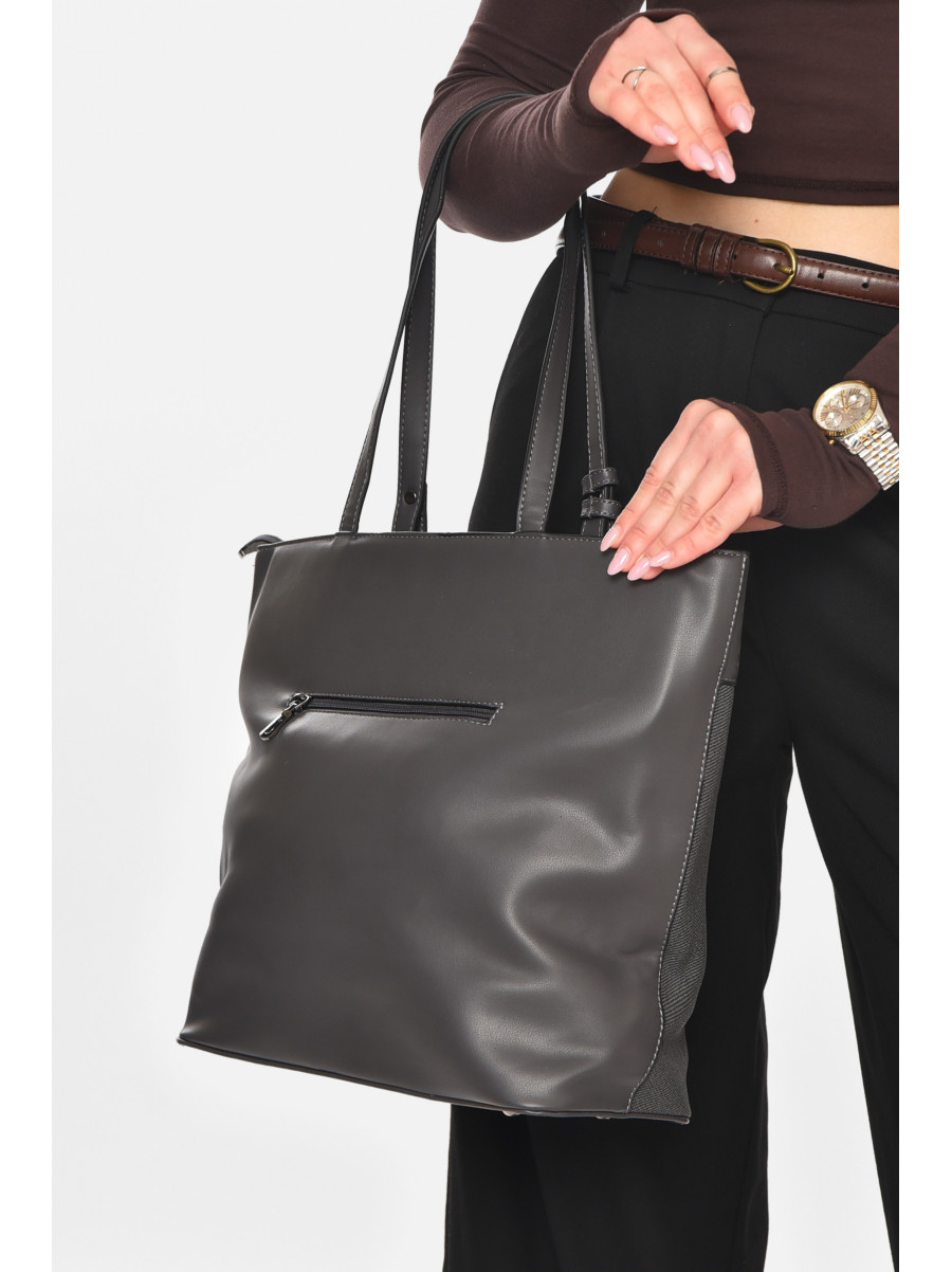 Сумка женская из экокожи темно-серого цвета МН-39997 210619C