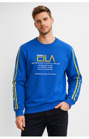 Свитшот мужской синего цвета с принтом 7719 210620C