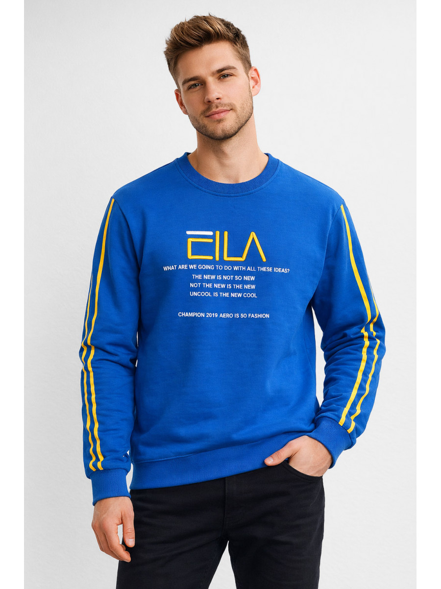 Свитшот мужской синего цвета с принтом 7719 210620C