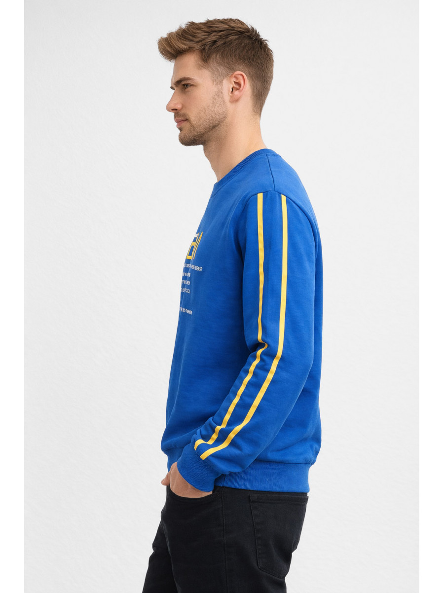 Свитшот мужской синего цвета с принтом 7719 210620C