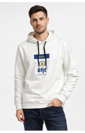 Худи мужской белого цвета с принтом 7721 210622C