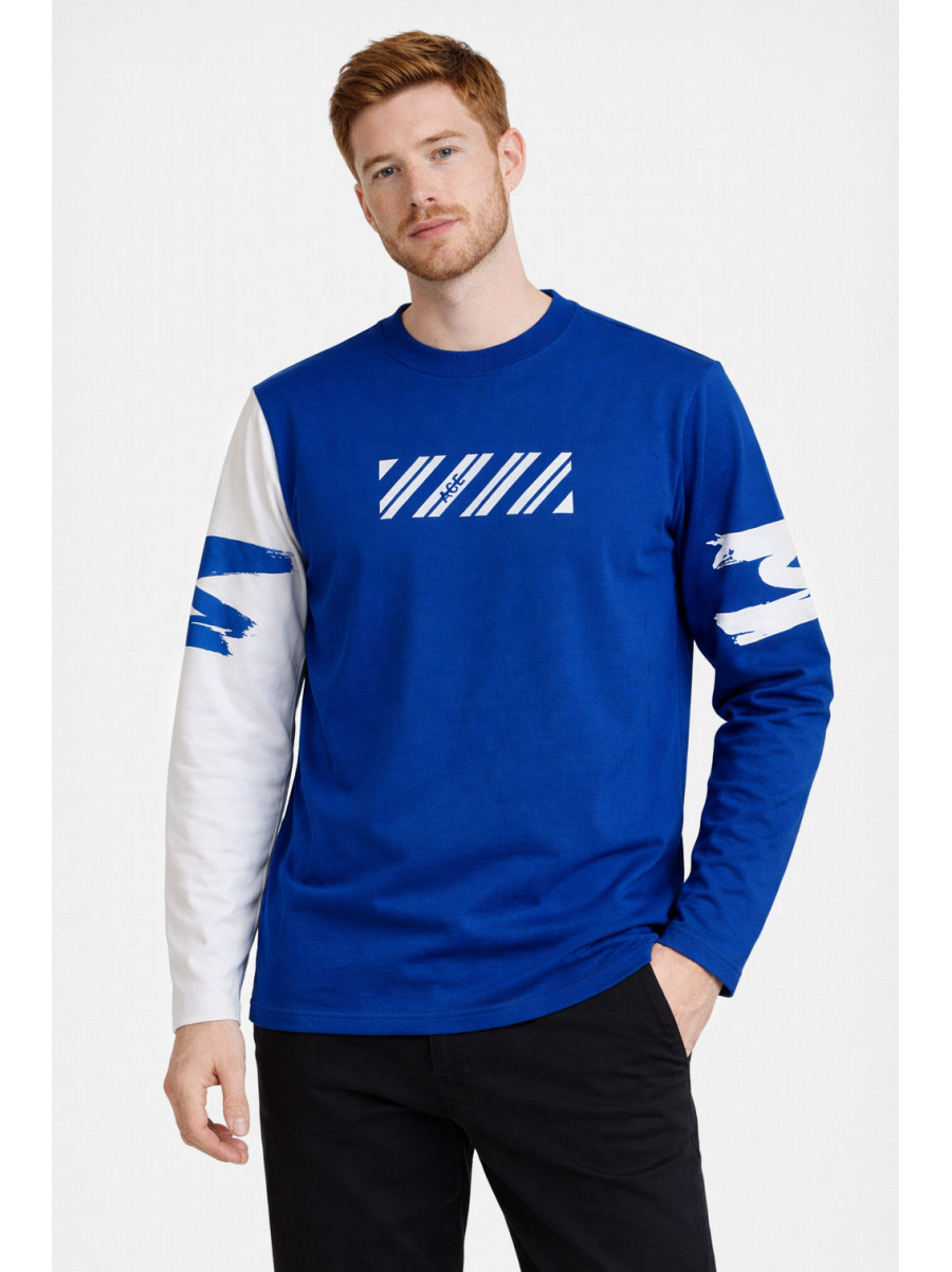 Свитшот мужской синего цвета с принтом 7713 210626C