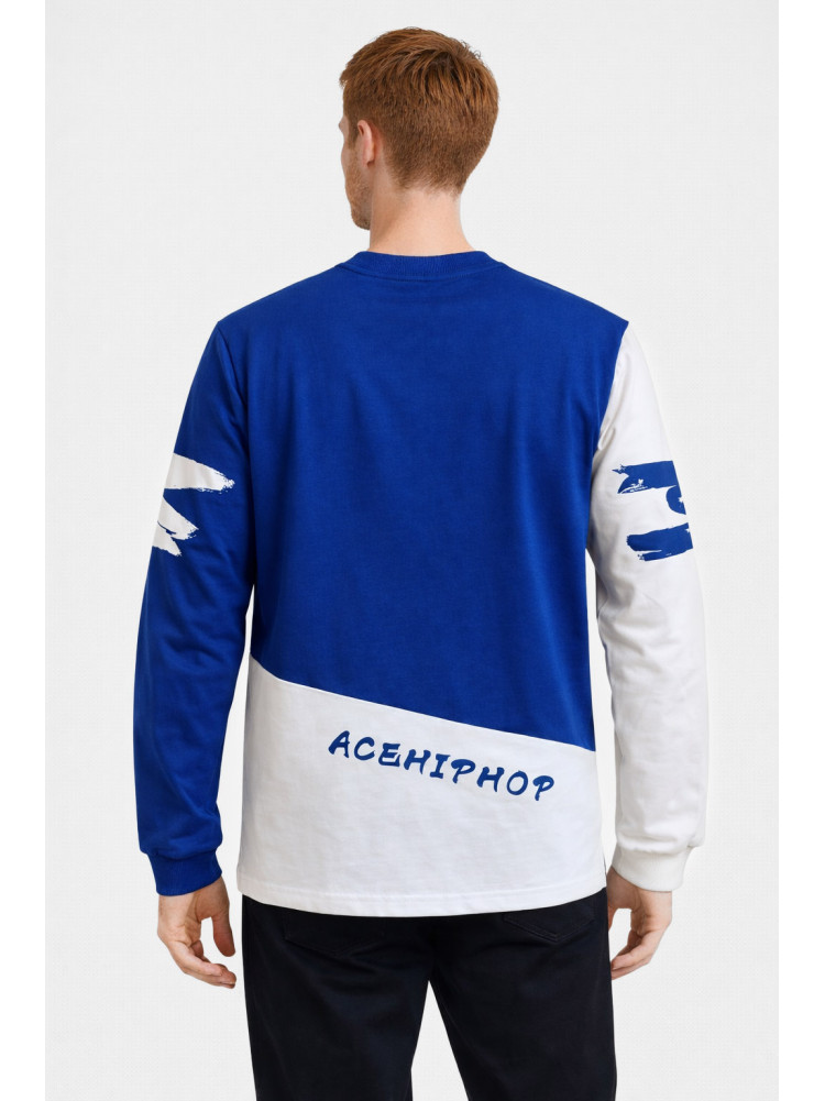 Свитшот мужской синего цвета с принтом 7713 210626C