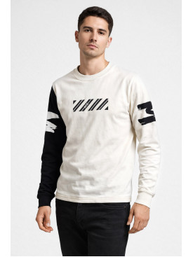 Свитшот мужской белого цвета с принтом 7713 210627C