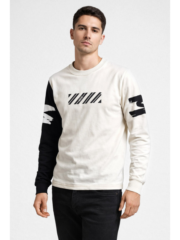 Свитшот мужской белого цвета с принтом 7713 210627C