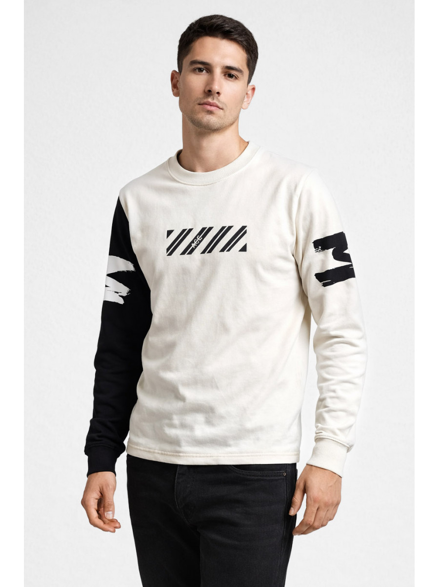 Свитшот мужской белого цвета с принтом 7713 210627C