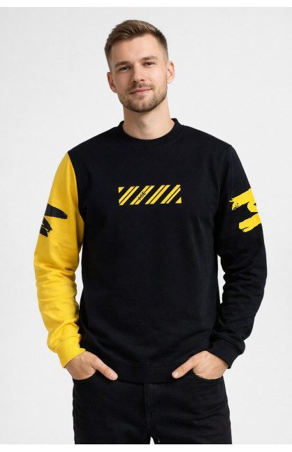 Свитшот мужской черного цвета с принтом 7713 210628C