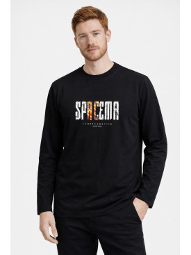 Свитшот мужской черного цвета с принтом 7712 210632C