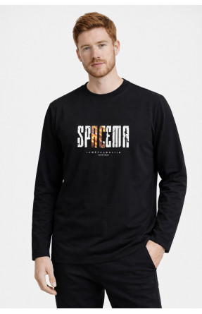 Свитшот мужской черного цвета с принтом 7712 210632C