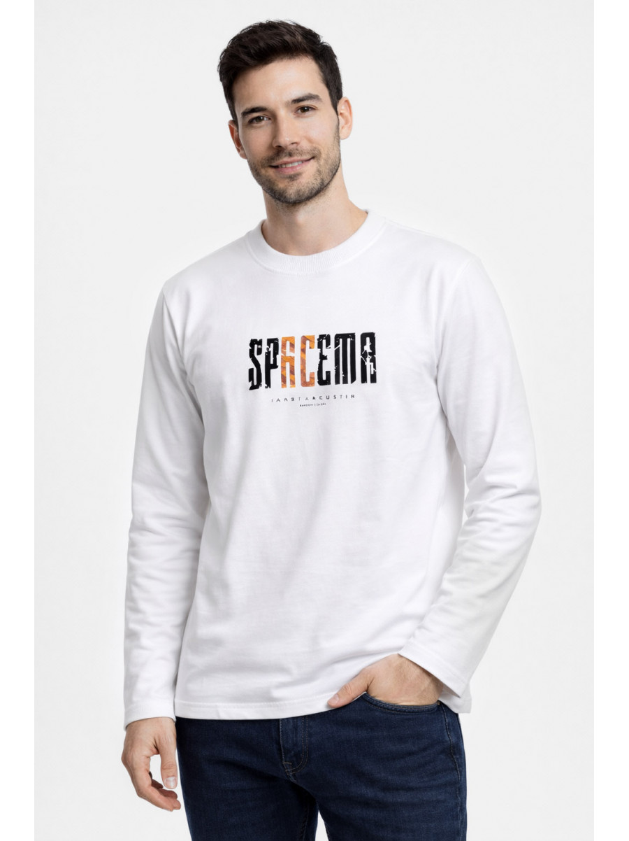 Свитшот мужской белого цвета с принтом 7712 210633C