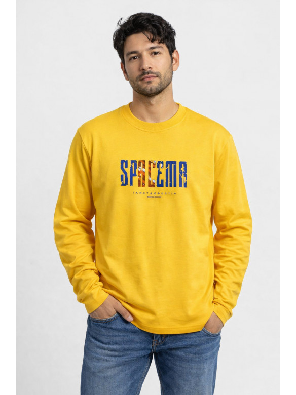 Свитшот мужской желтого цвета с принтом 7712 210634C