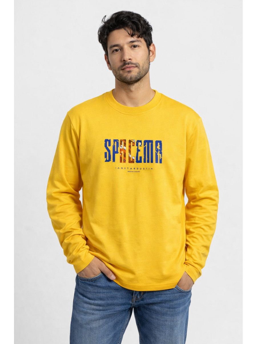 Свитшот мужской желтого цвета с принтом 7712 210634C