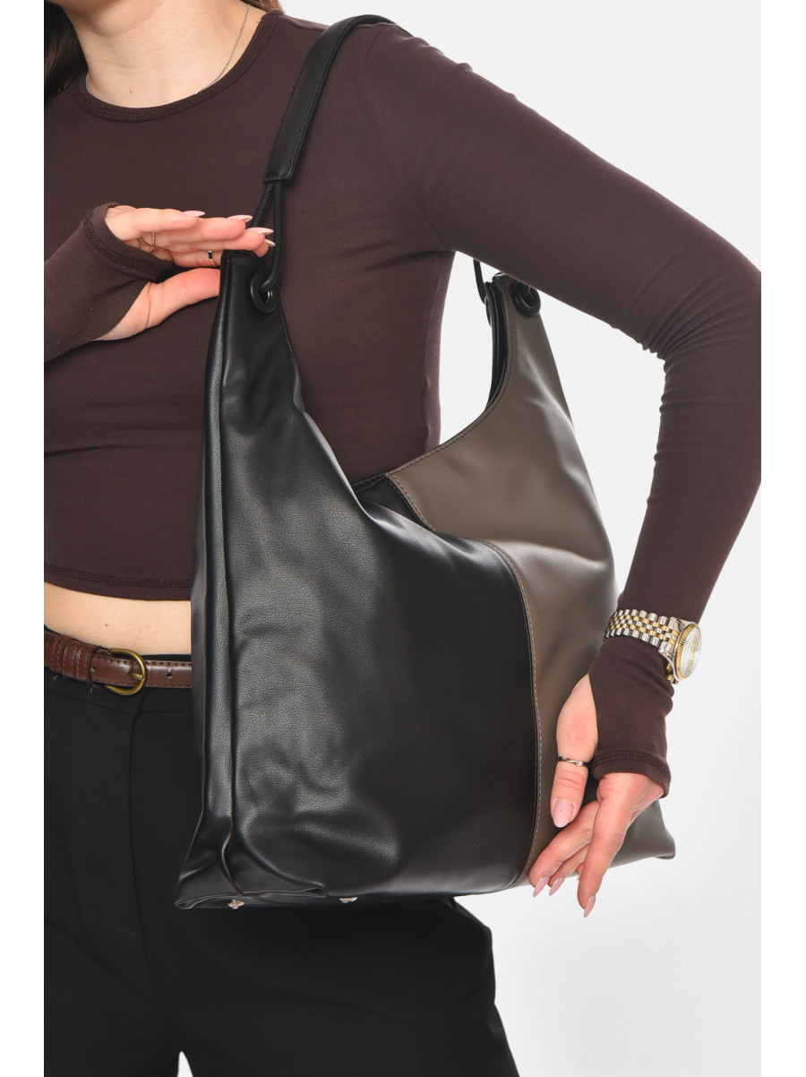 Сумка женская из экокожи черно-серого цвета МН-39991 210638C