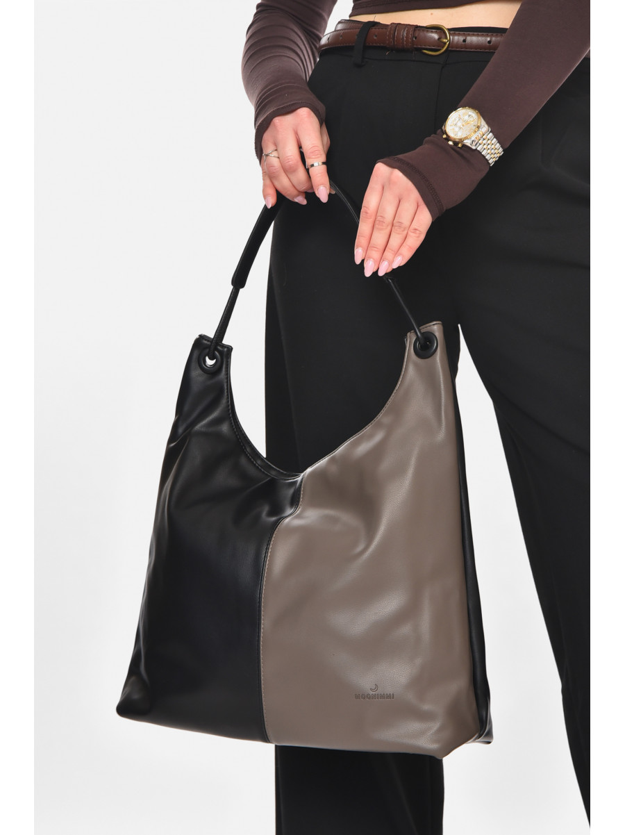 Сумка женская из экокожи черно-серого цвета МН-39991 210638C
