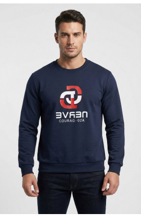 Свитшот мужской темно-синего цвета с принтом а-21 210639C