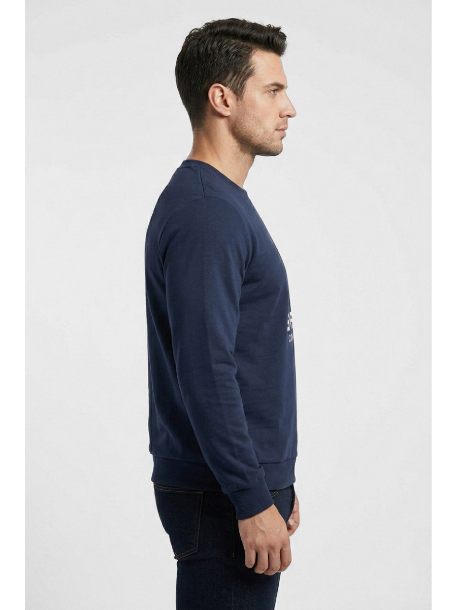 Свитшот мужской темно-синего цвета с принтом а-21 210639C