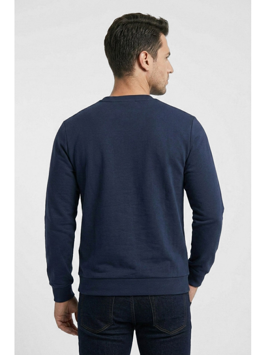 Свитшот мужской темно-синего цвета с принтом а-21 210639C