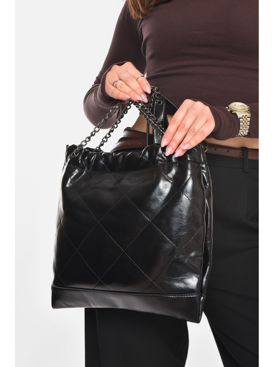 Сумка женская из экокожи черного цвета МН-39956 210640C